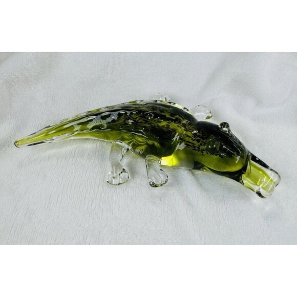 Dynasty Gallery Alligator Handblown Art Glass Paperweight Decorative Collectible - Picture 1 of 10